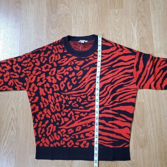 Bar III Animal-Print Jacquard Sweater Sz XS - Picture 9 of 12